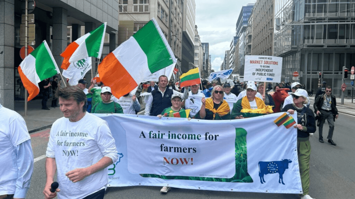 Irish Dairy Farmers Join Brussels Protest